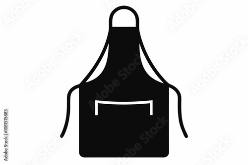 Apron vector, Silhouette of kitchen apron vector illustration, Apron icon vector