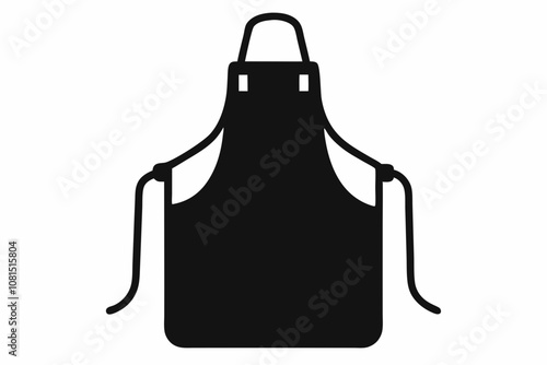 Apron vector, Silhouette of kitchen apron vector illustration, Apron icon vector