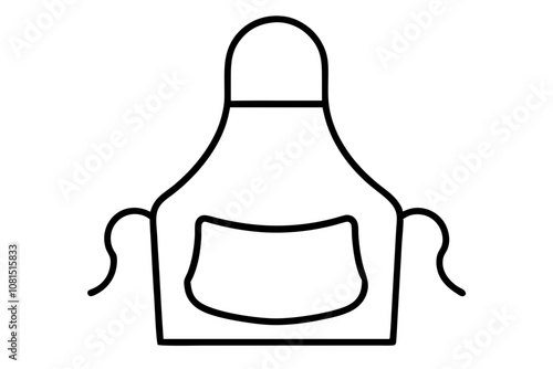 Apron vector, Silhouette of kitchen apron vector illustration, Apron icon vector