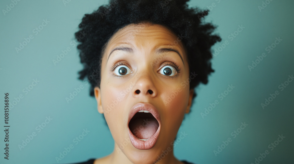 surprised african american woman with mouth open expressing shock and amazement surprised african american woman with mouth open expressing shock and amazement