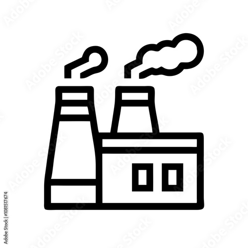 Manufacturing Plant Process Vector Pictogram