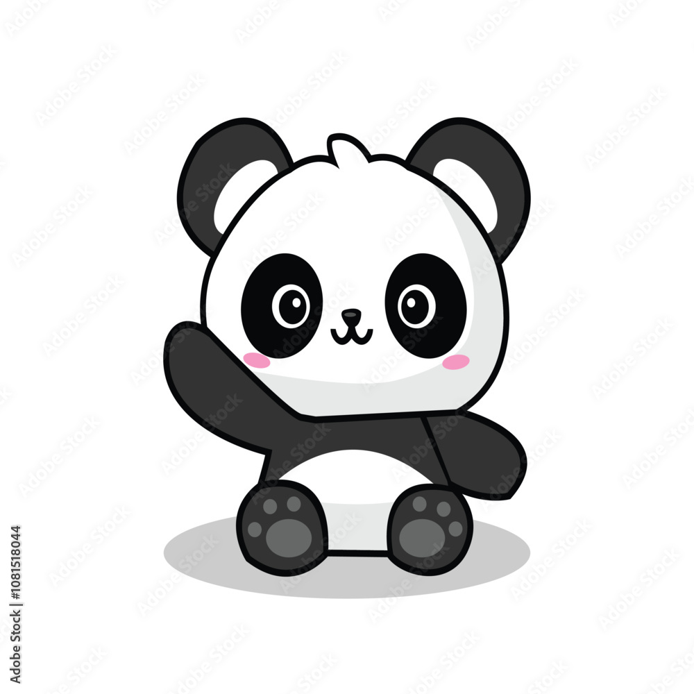 Fototapeta premium Animation of a Panda Waving