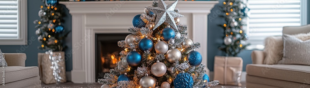Transform your home with a classic christmas tree elegantly decorated in blue and silver Transform your home with a classic christmas tree elegantly decorated in blue and silver