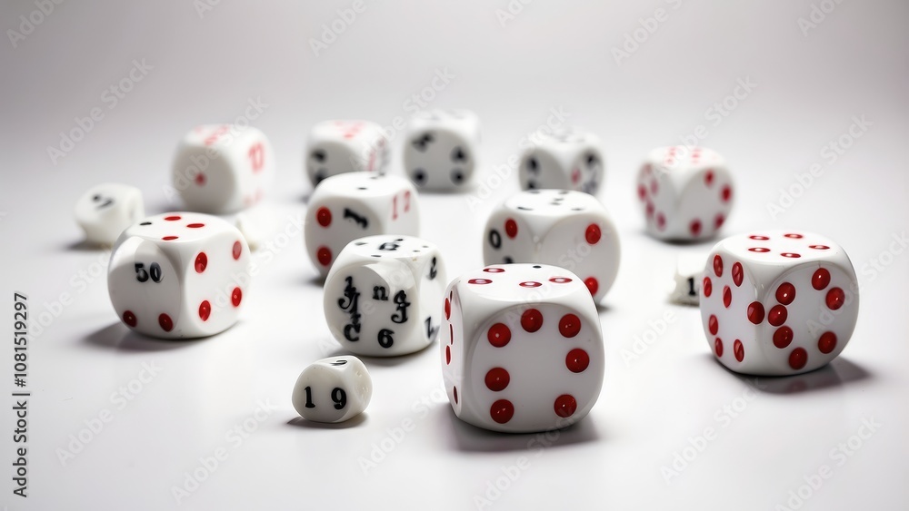 Dice game with white background Dice game with white background