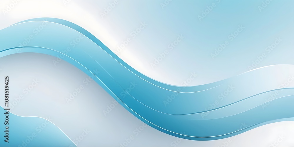 Fototapeta premium Serene Blue Wave Gradient - Minimalist Abstract Design