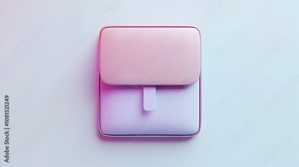 Sophisticated Leather Portfolio Icon with Minimalist Gradient Design Sophisticated Leather Portfolio Icon with Minimalist Gradient Design