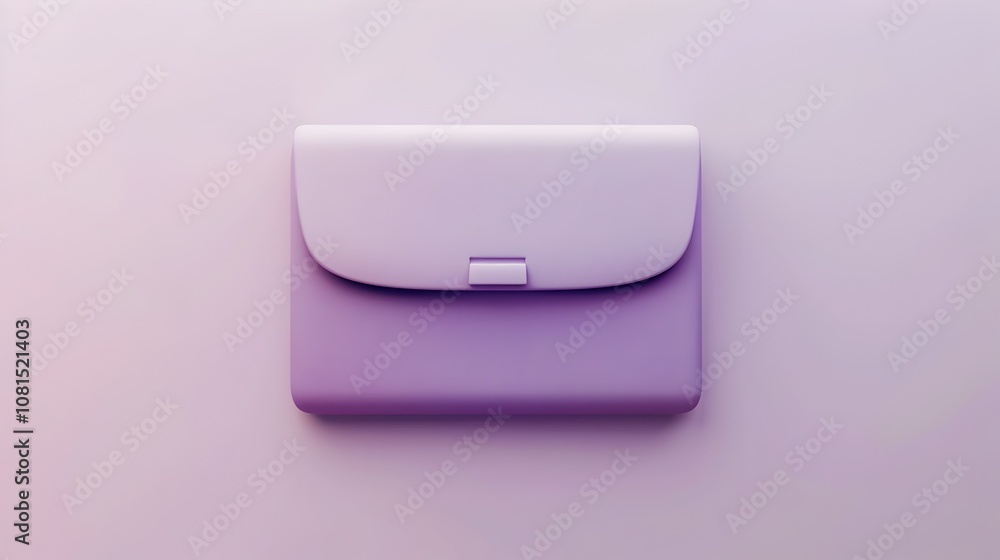 Minimalist 3D Document Wallet Icon in Sage and Lavender Gradient on Clean White Background Minimalist 3D Document Wallet Icon in Sage and Lavender Gradient on Clean White Background