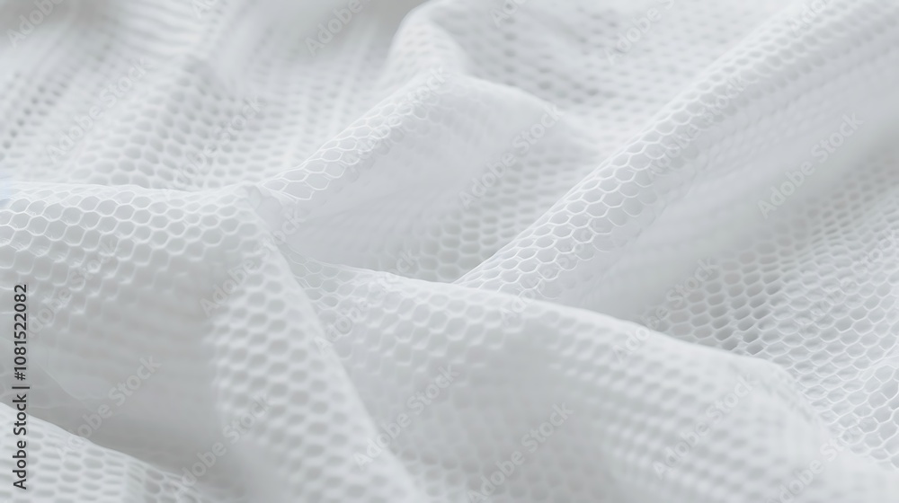 Close-up of textured white fabric in a swirling, rose-like formation Close-up of textured white fabric in a swirling, rose-like formation
