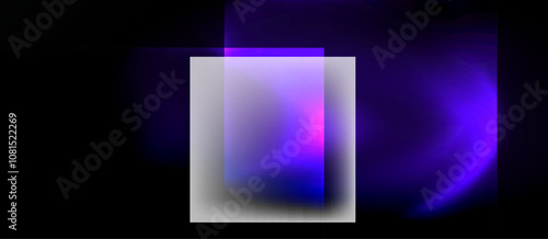 Dark neon colors with glass square shapes