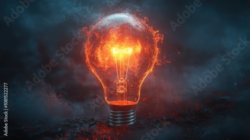 Explore high-definition digital art of a lightbulb filled with intriguing elements for creative inspiration