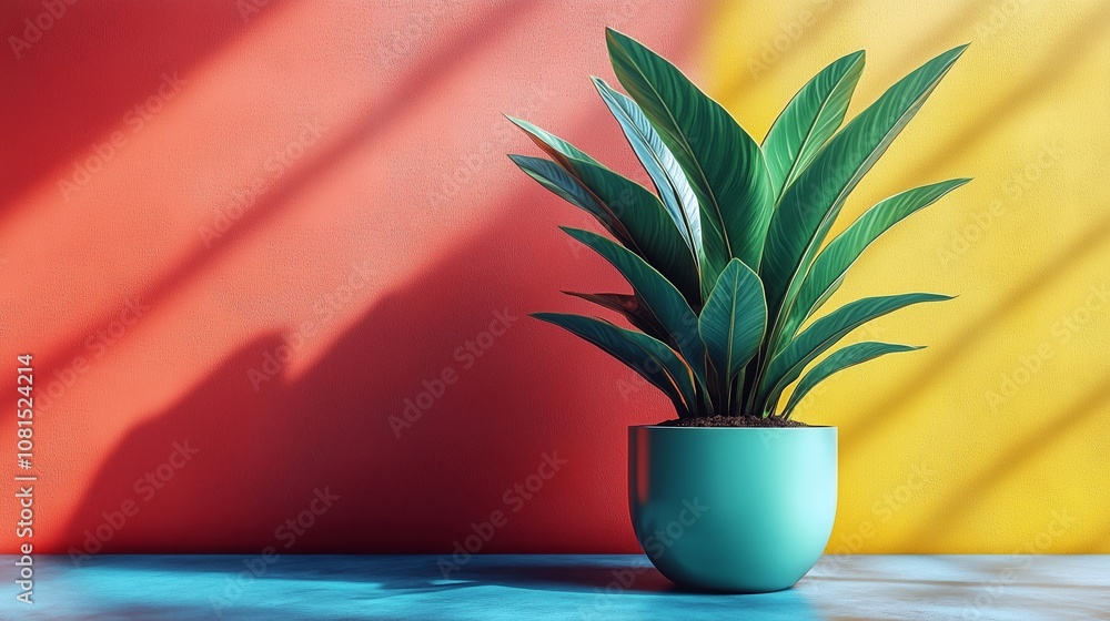 Vibrant Indoor Plant Enhancing Modern Home Aesthetics Vibrant Indoor Plant Enhancing Modern Home Aesthetics