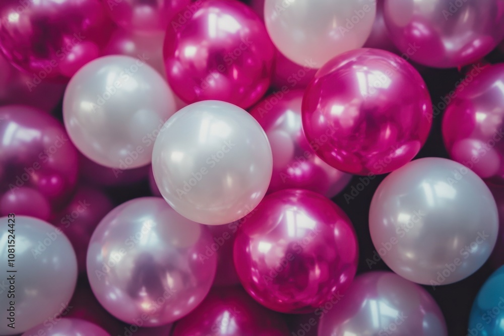 Close-up of pink and white balloons. Close-up of pink and white balloons.