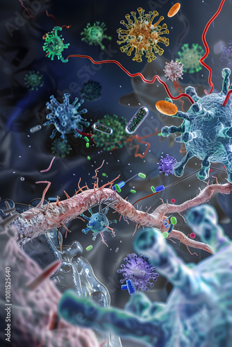 Intricate Map and Functional Diagram of Natural Killer Cell Receptors in Human Immune System photo