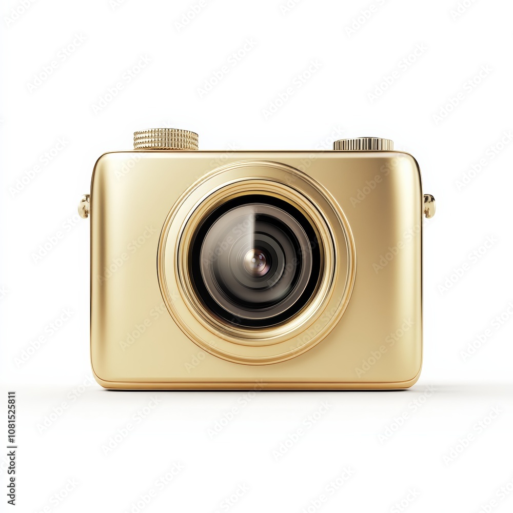 Sleek 3D Camera Icon with Glossy Lens Sleek 3D Camera Icon with Glossy Lens