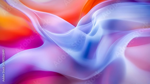 sinuous chromatic waves dance across ethereal canvas, vibrant hues intertwine in graceful abstraction, negative space invites contemplation photo