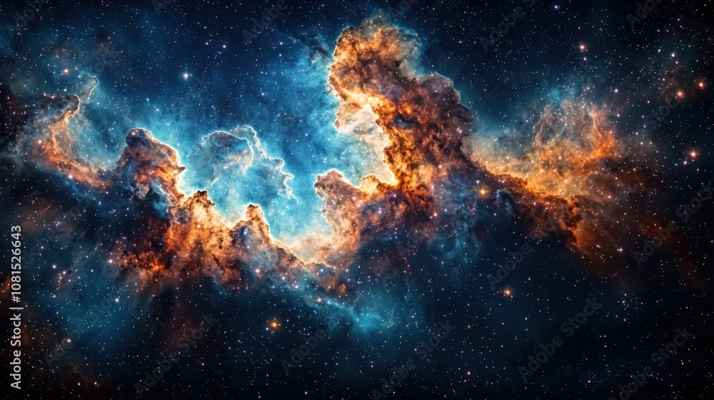 Explore the vivid starry sky and its swirling cosmic nebula glowing with celestial beauty Explore the vivid starry sky and its swirling cosmic nebula glowing with celestial beauty