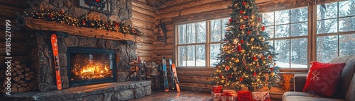 Decorate your holiday season with a winter sports themed christmas tree featuring tiny skis and snowboards photo