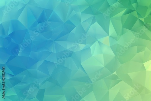 Blue and green polygonal abstract background. Background image of geometric shape with green and blue color. Design for poster. Abstract contemporary and creative design. Technology innovation. AIG51.