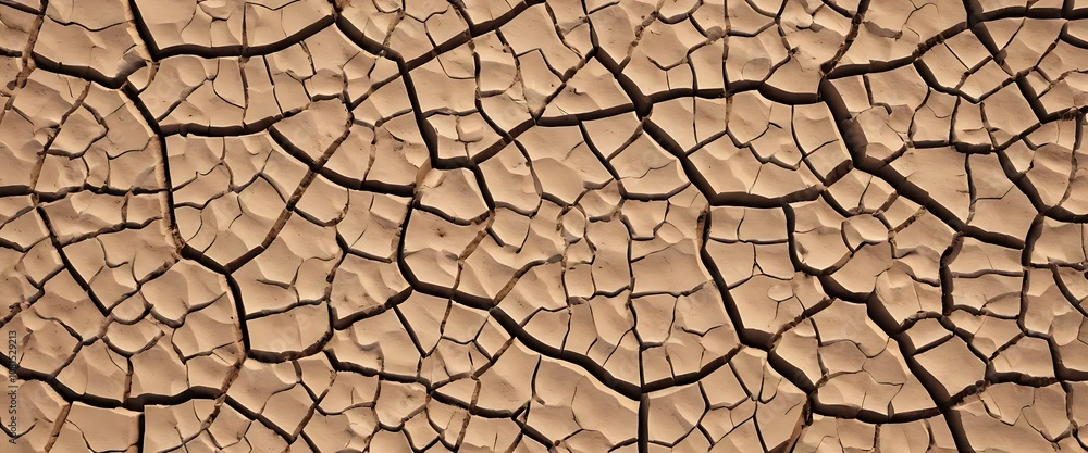 Cracked Earth with Deep Crevices in Tan and Dark Brown for a Dry Arid Background Cracked Earth with Deep Crevices in Tan and Dark Brown for a Dry Arid Background