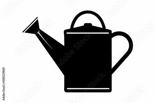 Garden watering can silhouette vector, watering can icon