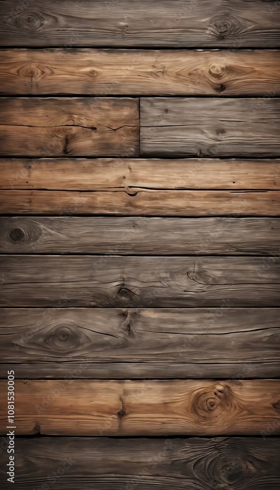 Rough Wooden Planks with Visible Grains and Knots for a Realistic Rustic Surface Rough Wooden Planks with Visible Grains and Knots for a Realistic Rustic Surface
