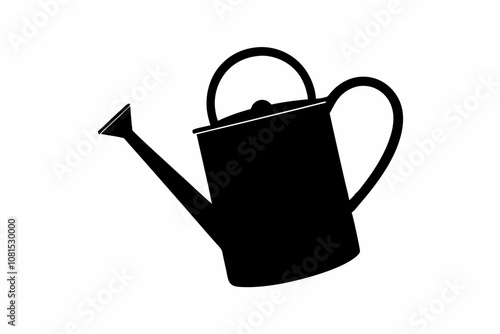 Garden watering can silhouette vector, watering can icon