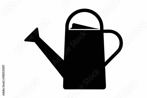 Garden watering can silhouette vector, watering can icon