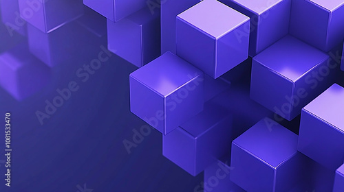 Abstract 3D background with purple cubes.