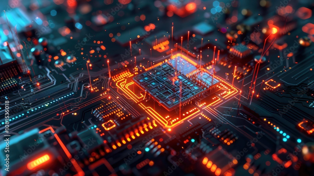 Modern technology, innovation and electronic computer circuit background Modern technology, innovation and electronic computer circuit background