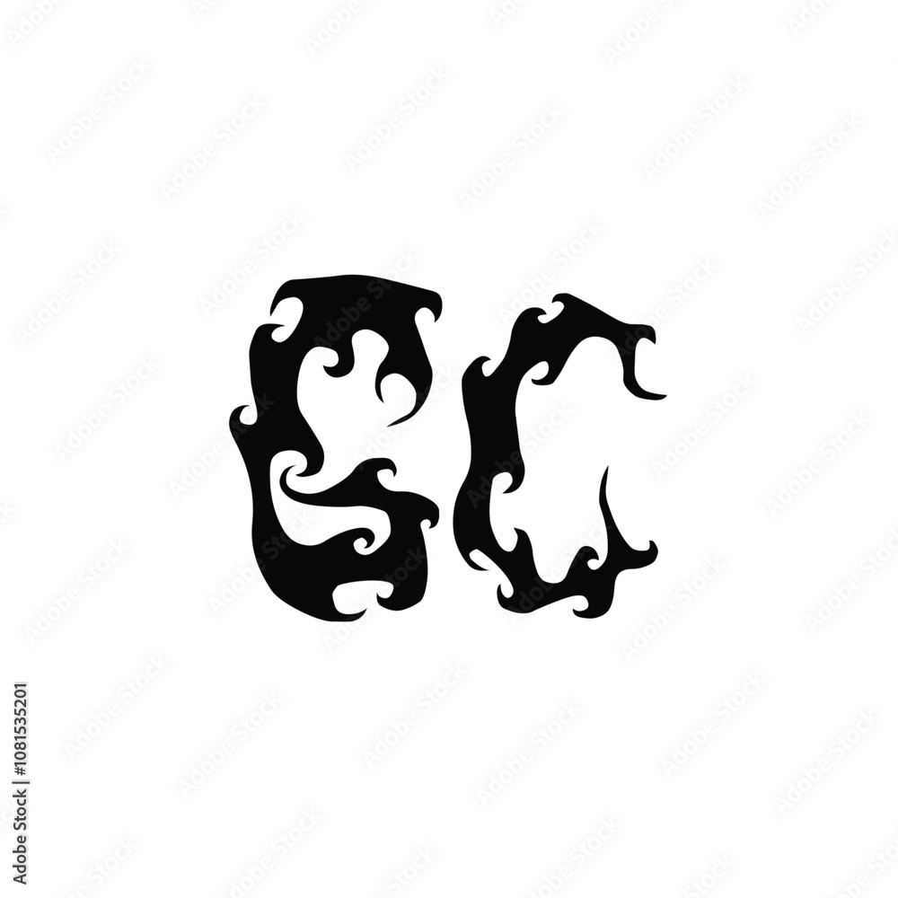 Obraz premium GC monogram logo design letter text name symbol monochrome logotype alphabet character simple logo