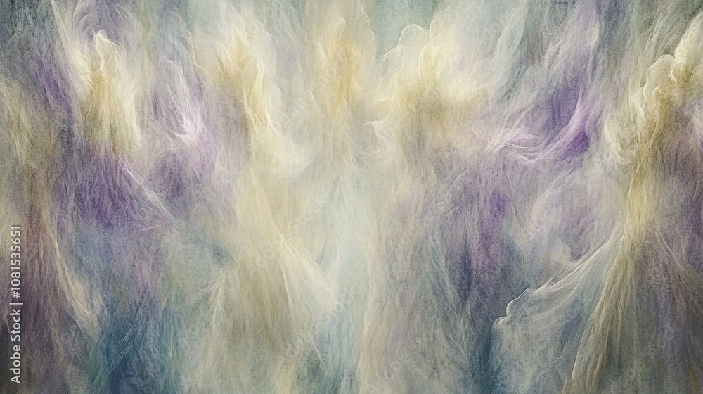 Fototapeta premium Abstract background of swirling light purple, yellow and grey colors.