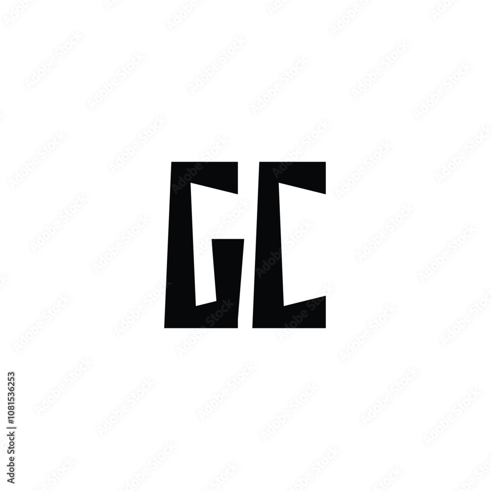 Fototapeta premium GC monogram logo design letter text name symbol monochrome logotype alphabet character simple logo