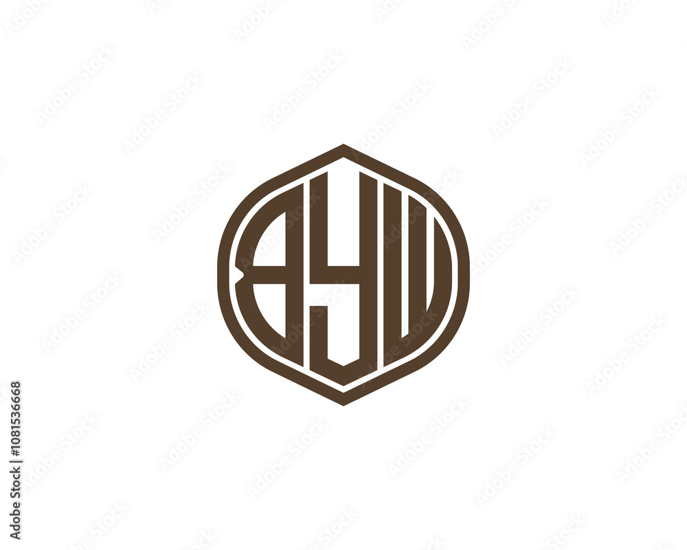 BYW logo design vector template. BYW