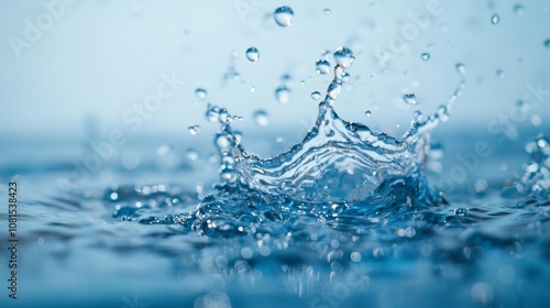 Close-Up of Water Splash and Droplets in Mid-Air