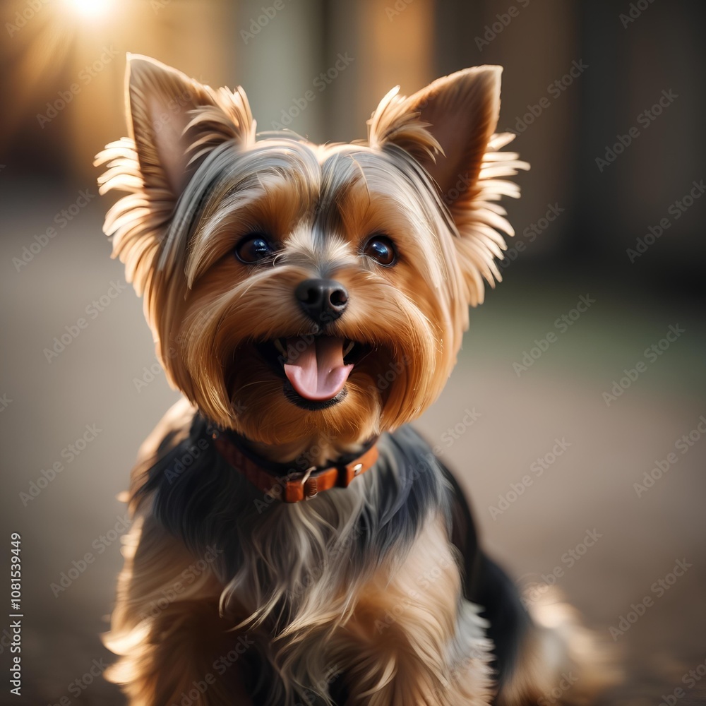 A Yorkshire Terrier dog portrait outside A Yorkshire Terrier dog portrait outside