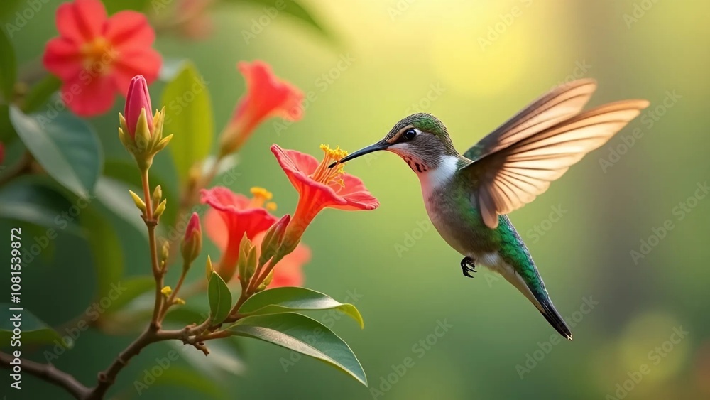 Fototapeta premium hummingbird on flower