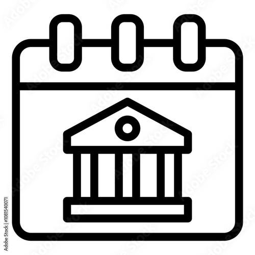 Courthouse Calendar outline icon