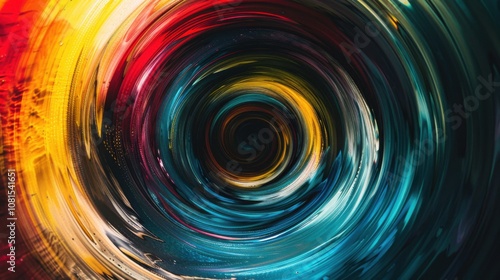 Abstract swirls of vibrant colors converging towards the center, symbolizing the convergence of different voices and experiences into a unified whole, minimalist style