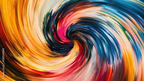 Abstract swirls of vibrant colors converging towards the center, symbolizing the convergence of different voices and experiences into a unified whole, minimalist style