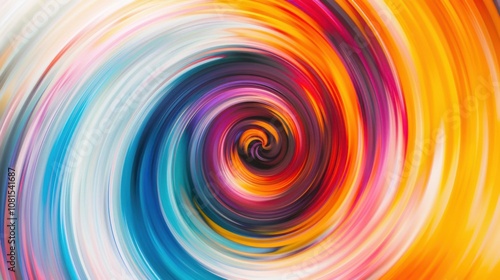 Abstract swirls of vibrant colors converging towards the center, symbolizing the convergence of different voices and experiences into a unified whole, minimalist style