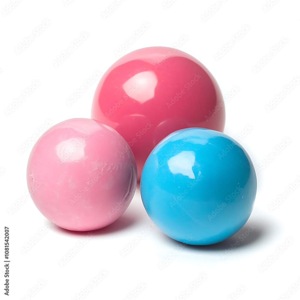 Chewing Gum, Ball Gum and Bubble Gum isolated on a white background Chewing Gum, Ball Gum and Bubble Gum isolated on a white background