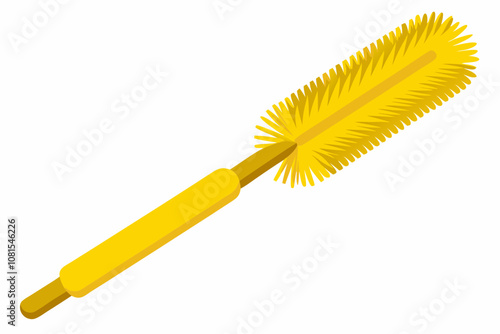 Yellow brush isolated on white background