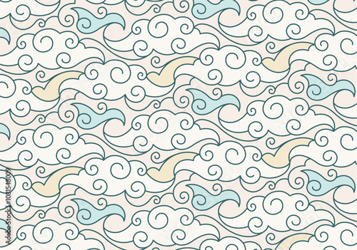 Waves Seamless Vintage Pattern