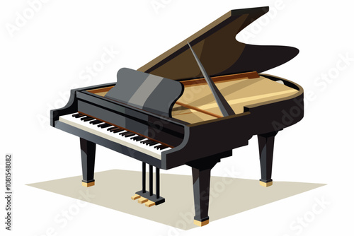 piano in white background