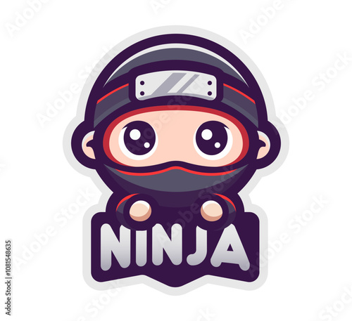 Kid Ninja Mascot Cartoon Style