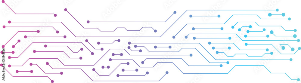 Circuit Board Electronics Digital Technology Banner Blue. Central Computer Processors CPU Concept. Motherboard Digital Chip.