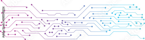 Circuit Board Electronics Digital Technology Banner Blue. Central Computer Processors CPU Concept. Motherboard Digital Chip. photo