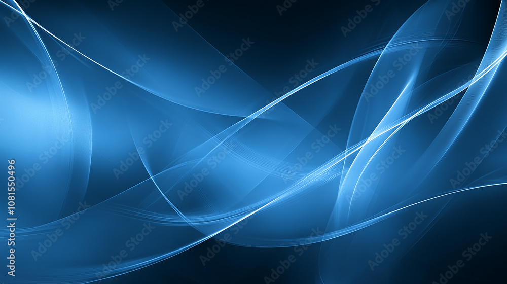 Abstract blue and white wavy lines on a dark background. Abstract blue and white wavy lines on a dark background.