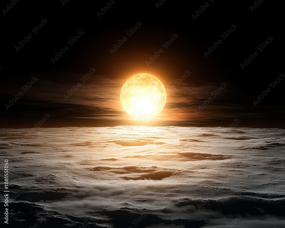 Cloud covering sun over dark landscape Cloud covering sun over dark landscape