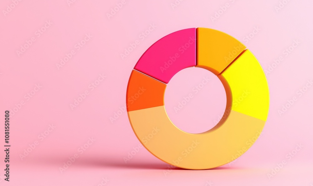 A vibrant pie chart model in pink, showcasing various segments in bright colors, symbolizing data visualization and analysis. A vibrant pie chart model in pink, showcasing various segments in bright colors, symbolizing data visualization and analysis.